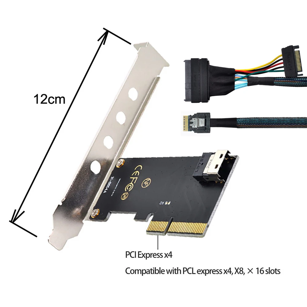 Adaptador de Cartão Sas Pci-e 3.0 4.0 para Embutido Cabo Ssd Pcie E.2 Drive Cabos de computador e conectores - Imagem 2