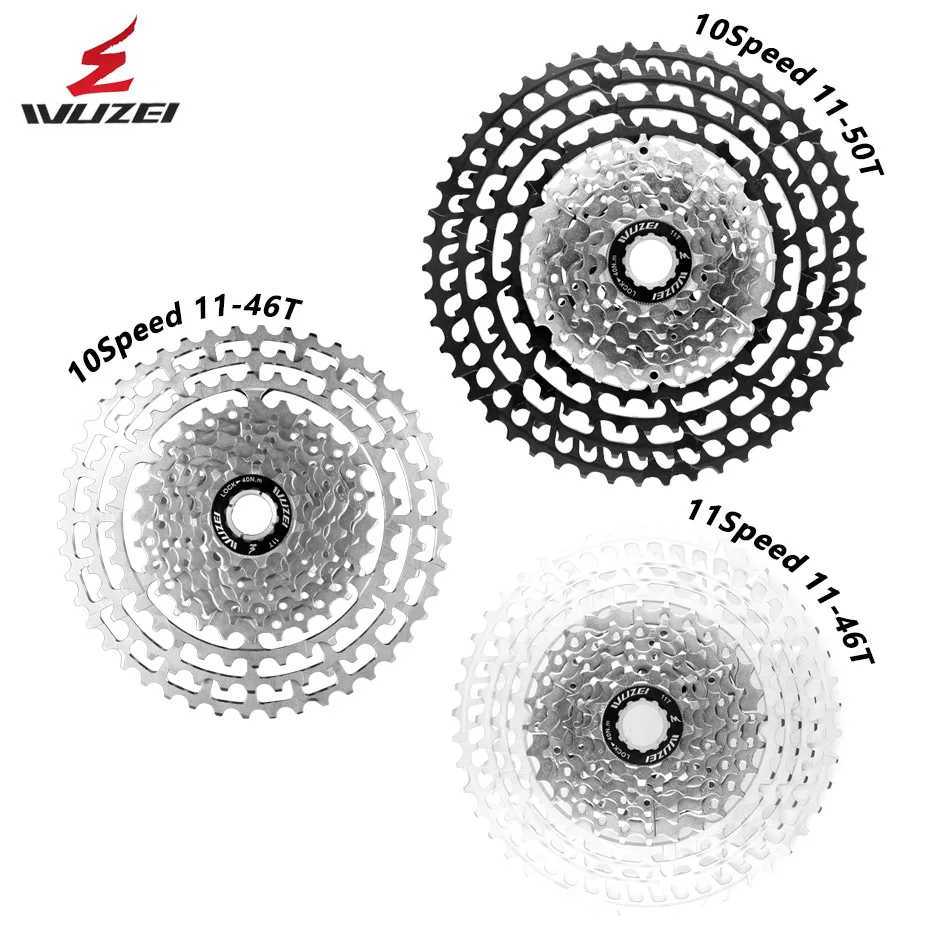 Online WUZEI 10 11 12 Velocidad 11 50T Cassette ultraligero rueda libre 46T 52T aleación de aluminio MTB bicicleta volante de bicicleta para Shimano GX