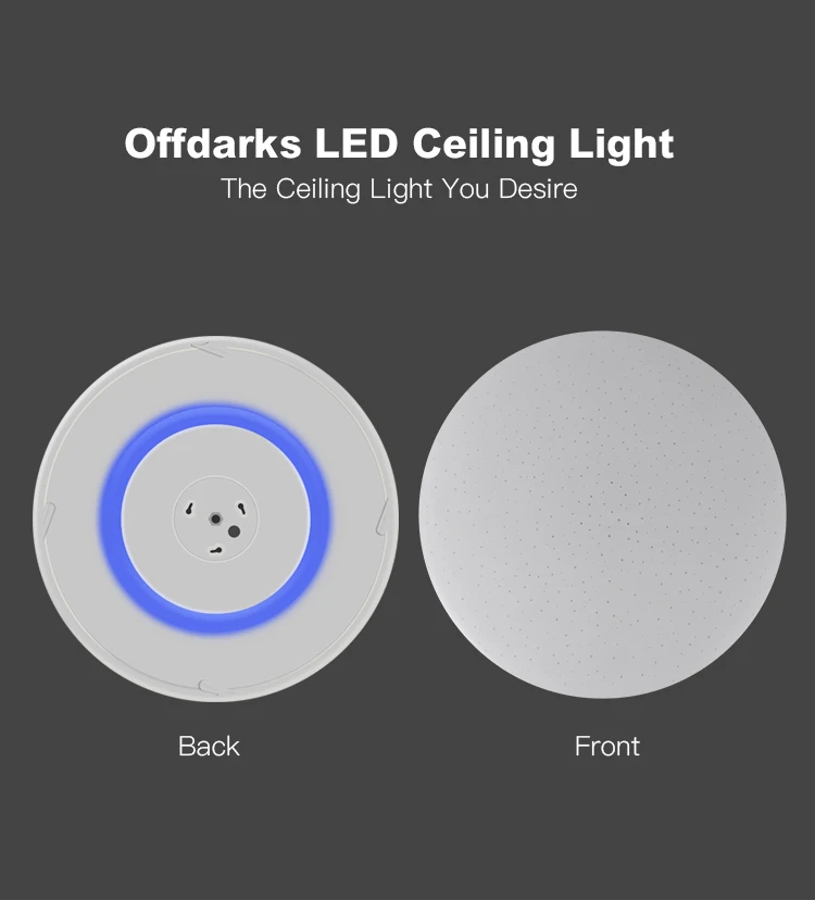 OFFDARKS, умный современный светодиодный потолочный светильник RGB 48 Вт/60 Вт, затемняющий цвет, Wi-Fi, голосовое управление для гостиной, спальни, кухни, потолочный светильник
