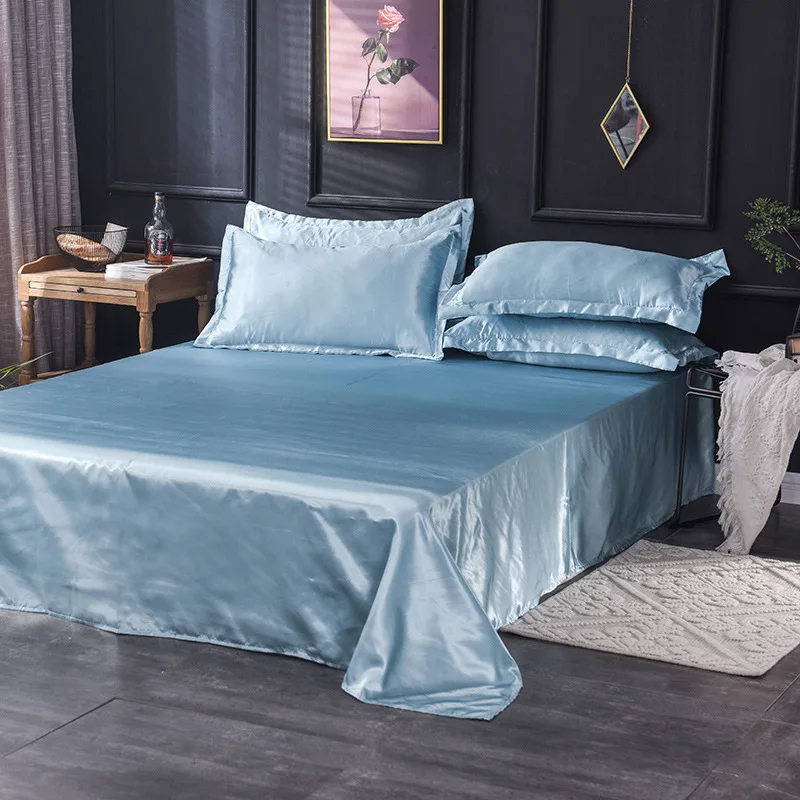Цельный шелк льда мыть шелковая кровать простой цвет шелковые Свадебные постельные принадлежности оптом специальное предложение шелковые простыни