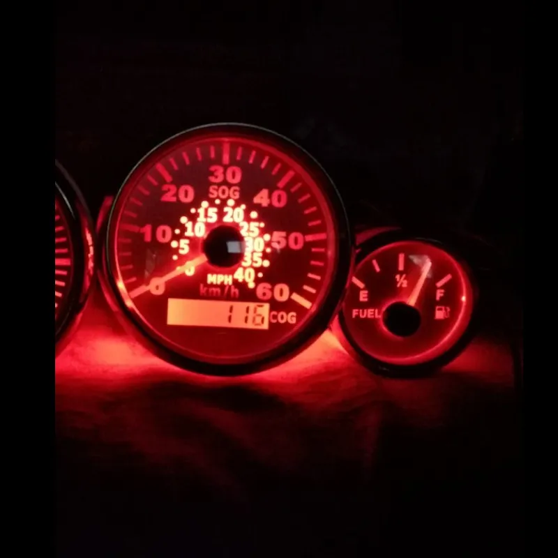 85 мм Автомобильная лодка 60KMH GPS спидометр одометр с красной подсветкой для