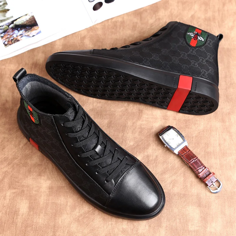 Zapatos informales de moda para hombre, botas altas, zapatillas de deporte, calzado de lujo, Blanco nuevo, otoño e invierno, 2020