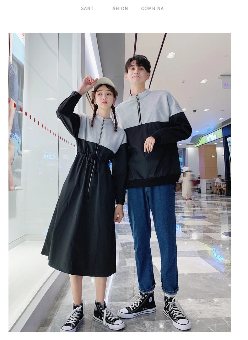 Matching couple Hoodies Sweatshirts Hot Male Female Lovers Clothes Holiday Valentine's Date Casual Zipper Hoodie Dress 2101