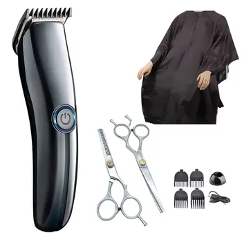 

1 Set clipper USB Electric Clipper Hair Clipper Kit Black Haircut Tool Set Cloth Scissors hair trimmer barber trimmer for men