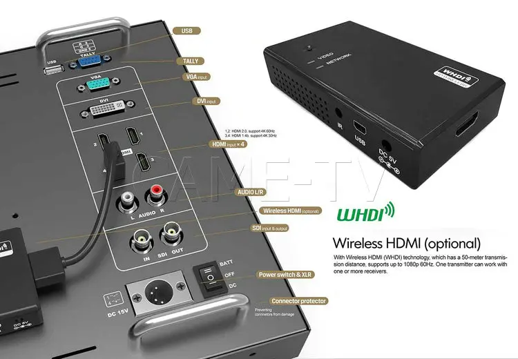 CAME-TV 4K HDMI Carry-on широковещательный монитор с SDI, HDR и 3D LUTS(3 размера