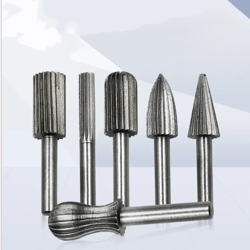 

6 Piece Hard high Speed Steel Rotary File Rotary Burr Head Polishing Wood File