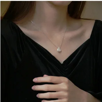 

BaroqueOnly flower design Natural Freshwater Pearl chain Necklace chocker 925 Sterling Silver Pearl Jewelry For Women Gifts PQO