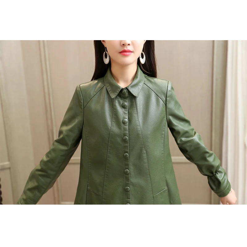 2020 осенне зимняя женская кожаная куртка размера плюс свободные Куртки из