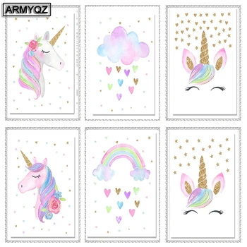 

Hot Sale 5d Diy Diamond Painting Unicorn Diamond Embroidery Cartoon Unicorn Diamond Painting Cartoon Animal Baby Girl Room Decor
