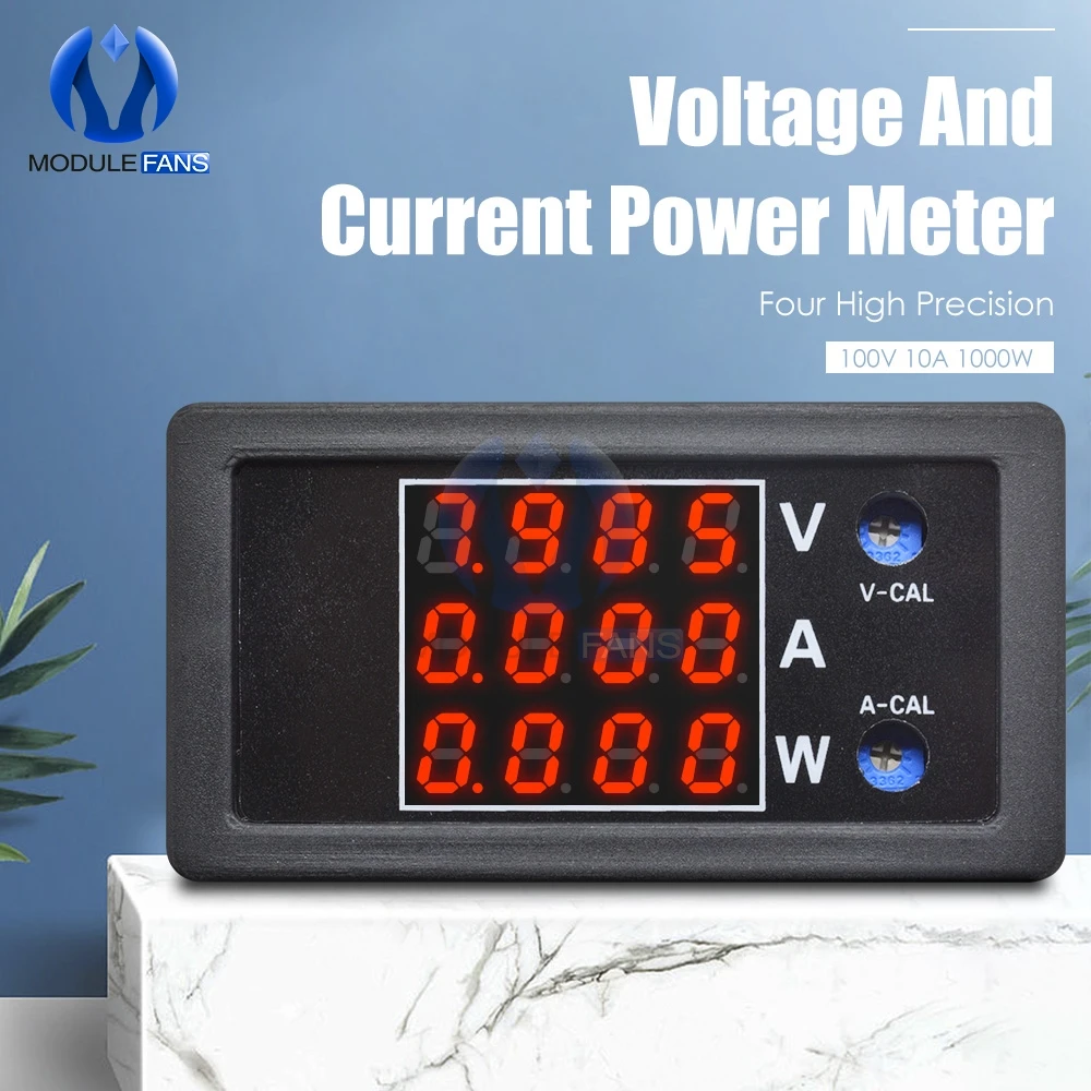 Diymore DC 0-100 в 10A светодиодный цифровой вольтметр Амперметр Напряжение Ток ваттметр мощность электросчетчик детектор напряжения Тестер монитор