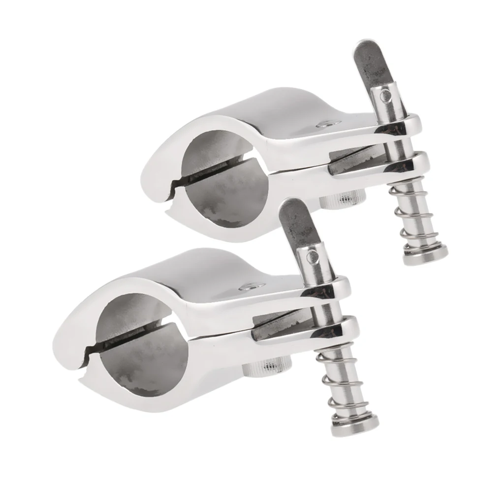 2pcs Boat Canopy Fitting Tube Clamp Fits for 0.87inch Outer Diameter Tube Frame Hinged, 316 Stainless Steel