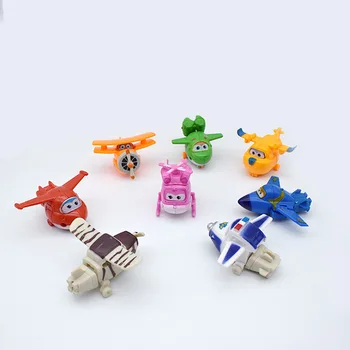 

2 styles 8pcs Super Wings Mini Airplane ABS Robot Action Toy Figures Super Wing Transformation Jet Animation for Children Gift