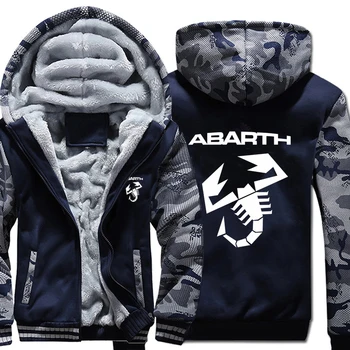 

Abarth Hoodies Winter Camouflage sleeve Jacket Men Wool Liner Fleece Abarth Men Sweatshirt
