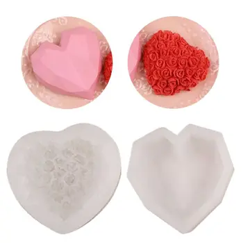 

2Pcs Large Diamond Heart Shaped Chocolate Molds Cake Mousse Mold Tray Resin Mold