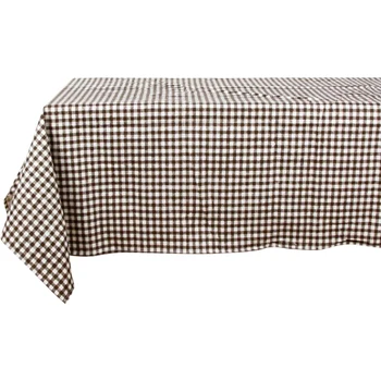 

Korean Pastoral Style Thick Plaid Fabric Table Cloth Tablecloths Coffee Table Cloth Dust Cloth Brown 100 x 140cm