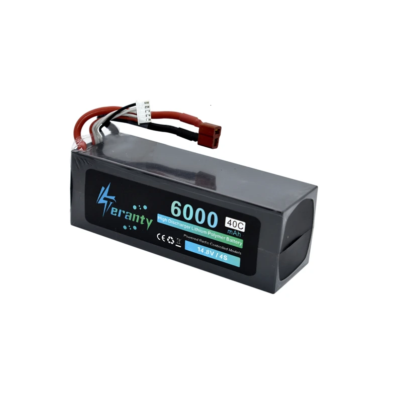 Teranty power 14,8 v 6000mAh 40C Lipo аккумулятор для радиоуправляемого дрона, лодки, квадрокоптера, запасные части 4S, 5200 mah, 14,8 v батареи, разъем T/XT60