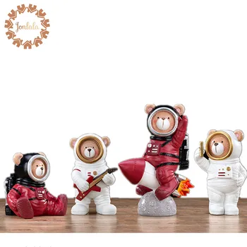 

Creative Astronaut Bear Decoration Rocket Bear Resin Crafts Astronaut Table Decoration Decorative Crafts Best Gift