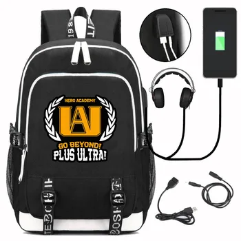 

2020 Fashion My Hero Academy Backpack Women Men Rucksack Canvas Hipster Black Large capacity Bag Laptop Daily Backpack