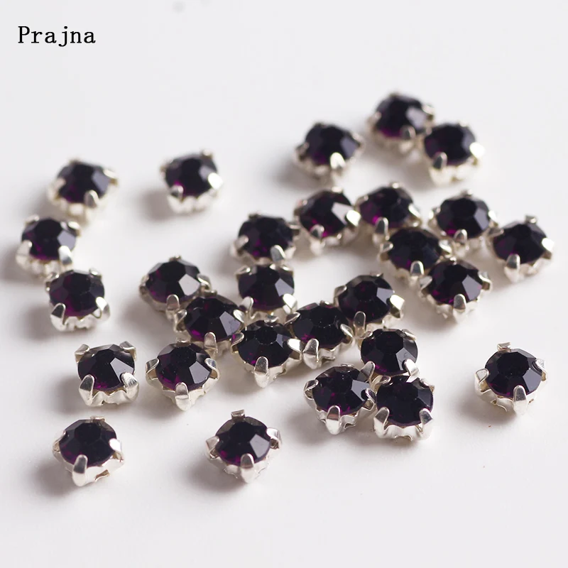 

Prajna Dark Color Rhinestones Sewn Strass Trim Rhinestones For Clothes Wedding Dress Stickers Diamante Crafts Black Decoration F