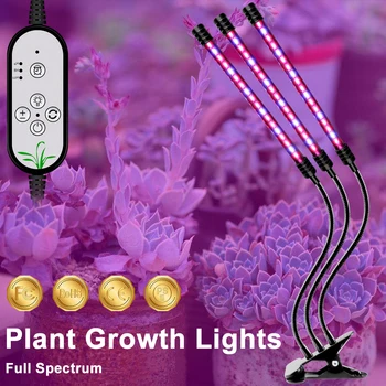 

LED Phyto Lamp USB Grow Light 5V Smart Timing Plant Lights LED Full Spectrum Seedling Lampara 9W 18W 27W Hydroponics Grow Tent