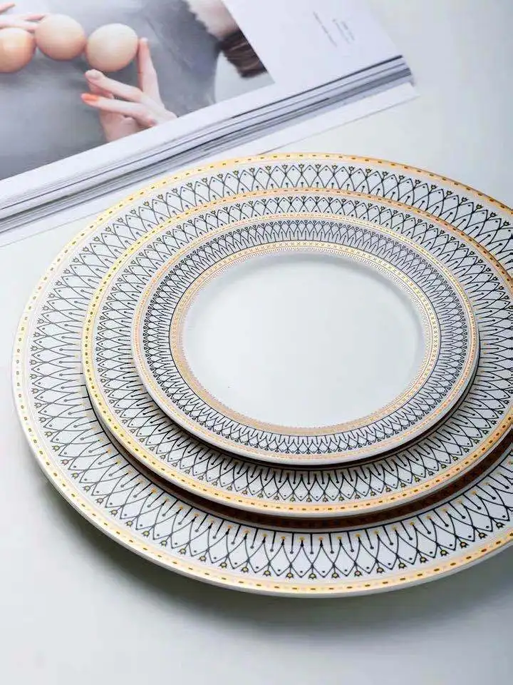 Brand Top Quality Ceramic Porcelain Dinnerware Sets 24K Gold Tableware of  58 Pcs Fashion Dish Plates Set Royal Luxury Cup Kits - AliExpress