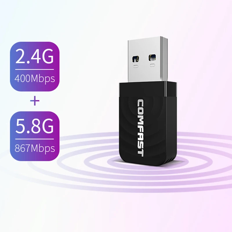 COMFAST Двухдиапазонная 2,4G и 5,8G Wifi Ethernet USB 3,0 мини Сетевая карта 1300 Мбит/с Wifi удлинитель USB Wifi адаптер Антенна CF-812AC