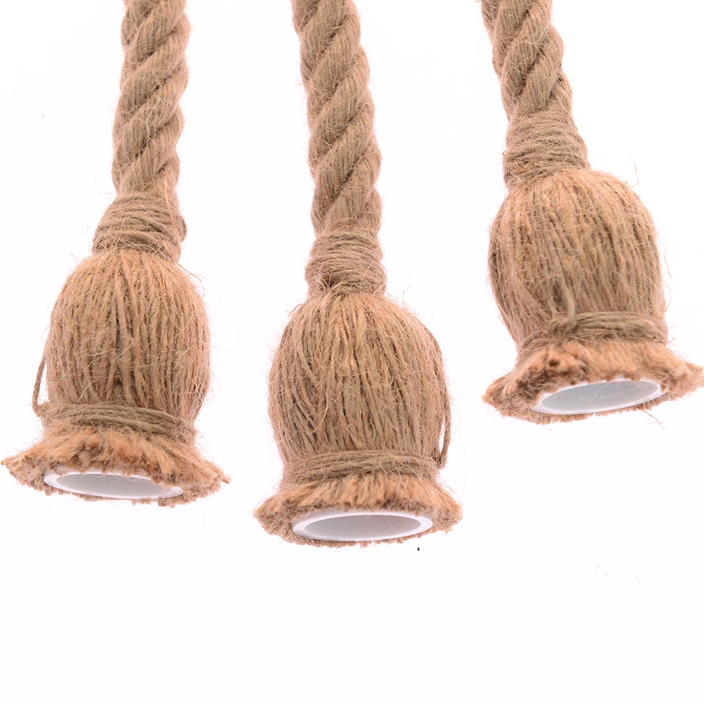 

1PCS 220V E27 Lamp Base 1m Vintage Hemp Rope Electric Cord Wire String Lights Decorative DIY Pendant Light Bulb Holder Indoor
