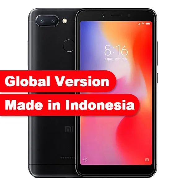 Black IN Version Мобильный телефон Xiaomi Redmi 6 с глобальной версией, 4 ГБ, 64 ГБ, Helio P22, четыре ядра, 5,45 дюймов, 18:9, полный экран, 3000 Мп+ Мп, мА/ч - Цвет: Black IN Version