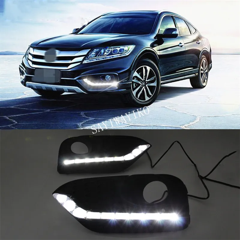 Для Honda Crosstour- светодиодный DRL Дневной ходовой светильник Дневной светильник желтый указатель поворота автомобильный стильный светильник