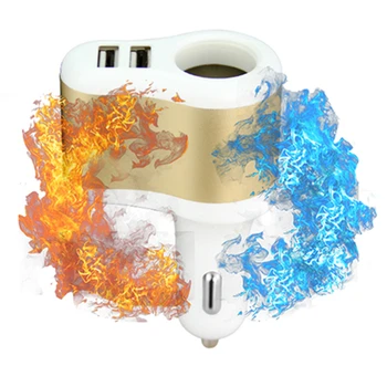 

12V 2 in 1 dual USB car charger 2.1A Universal for Tablet PC Mobile Phone DVR GPS and 1 car cigarette lighter Socket Splitter