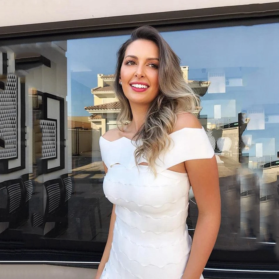 LEGER BABE, летнее сексуальное женское белое Бандажное платье с открытыми плечами, облегающее платье, вискозное Мини платье для ночного клуба, вечерние платья знаменитостей