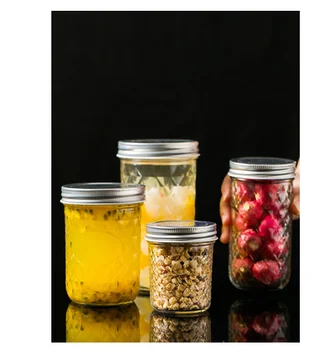 

Glass air tight container kitchen transparent glass food container storage jars pot yaourt verre