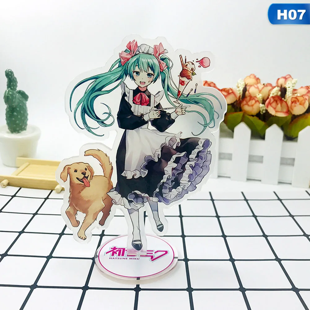 15 см Мультяшные Hatsune Miku аниме акриловые двухсторонние периферийные лицензирования настольные украшения милые девушки мини-модель куклы новинка - Цвет: 07