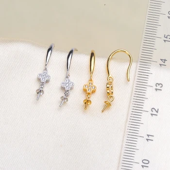 

RUNZHUQIYUAN DIY Pearl Accessories S925 Earrings 8-9mm Round Oval Beads