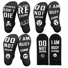 1 пара носков унисекс, не беспокоить, я занят играми, женские забавные короткие носки, повседневные носки, рождественские носки