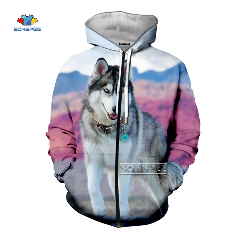 Толстовка SONSPEE Husky Silly Dog с 3D принтом в виде животных для мужчин и женщин в стиле Харадзюку, толстовка в стиле хип-хоп, уличная толстовка на молнии в стиле хип-хоп, пуловер G01