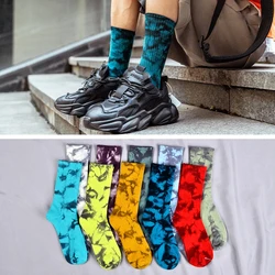 Tie Dye Socks For Men And Women High Street Gradient Harajuku Skateboard Stocking Gift Wholesale Long Tube Socks Couple 9 Colors