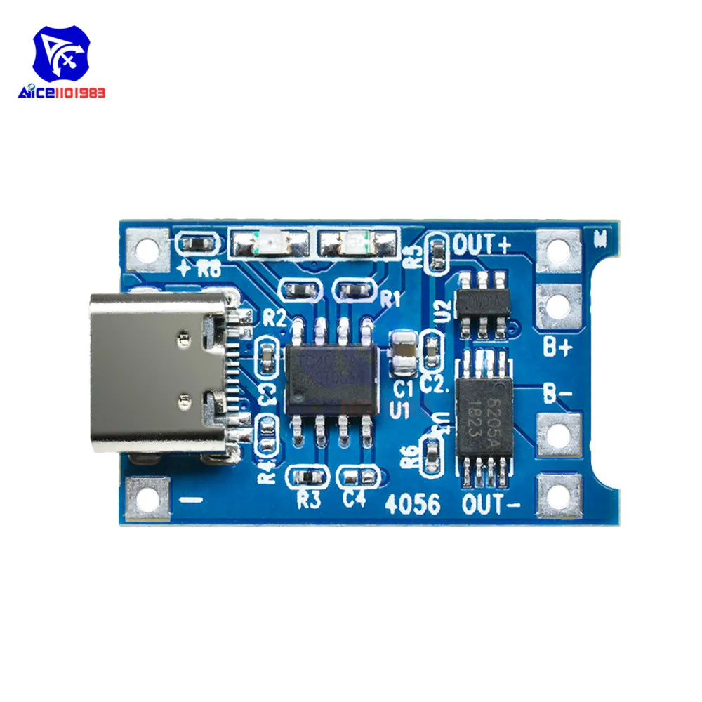 Diymore 5 шт./лот TC4056A type-C USB 5 В 1A 18650 литий-ионный аккумулятор модульное зарядное устройство защита от перезаряда