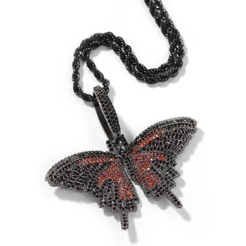 

Zciti Hip Hop Custom Small Size Butterfly Pendant Necklace Combination Words Name Necklace Full Iced Cubic Zirconia Jewelry