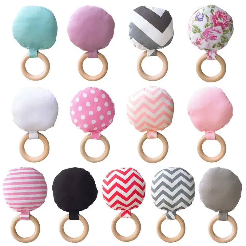 

Baby Teether Teeth Wood Ring Newborn Infants Molars Tooth Chew Biting Practice Toy Hand Rattle