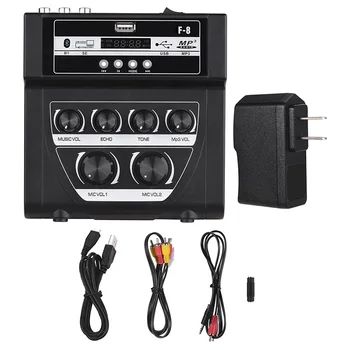 

Household o Mixer Sound Mini Karaoke Microphone Stereo Echo Mixer Support BT Recording MP3 US Plug