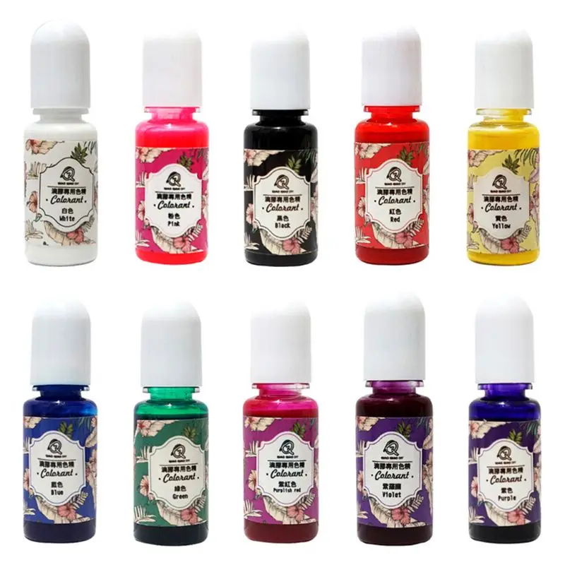 

10 Pcs/set Handmade Jewelry Accessories Oily Dye Color Fine DIY Crystal Epoxy Tasteless Coloring Pigment Agent