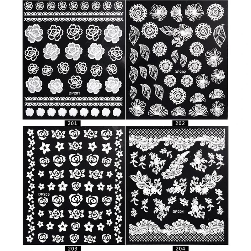 24 Sheet 3D Nail Stickers Cute Flower Manicure Stickers Nail Art Decals For Nail Manicure Tools Accessories
