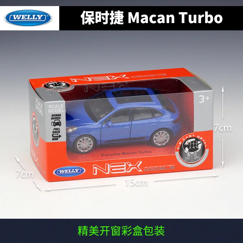 Модель автомобиля Welly 1:36 Porsche Macan Turbo SVU из сплава модель с откидывающейся спинкой