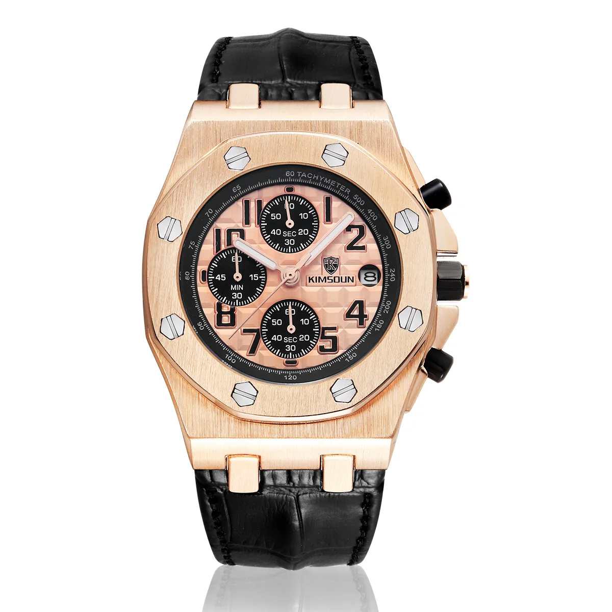 Switzerland Royal Rolexable Japan Miyota кварц часы три глаза многофункциональный синхронизации кожа водонепроницаемый календарь montre homme