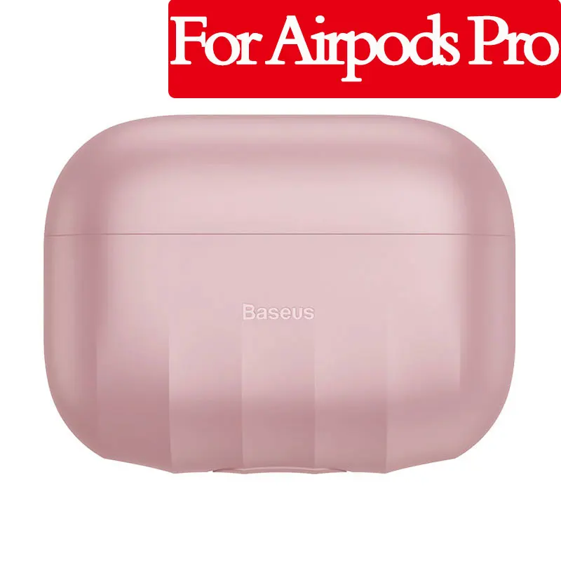 Чехол для наушников Baseus для AirPods, Цветной силиконовый чехол для AirPods Pro, чехол для беспроводных наушников с Bluetooth для Airpods 2/1 - Цвет: Pink  Pro
