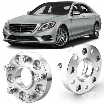 

2pcs 1" Wheel Spacers Centric Hub Adapters 5x4.4 66.6mm 14x1.5 For Benz S-Class