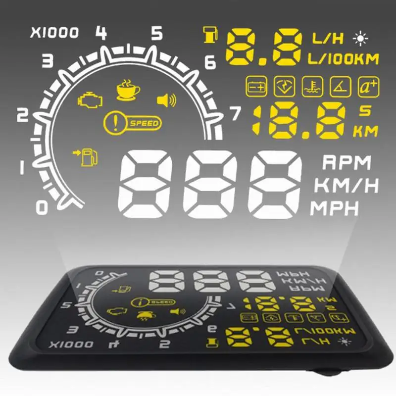 Автомобильный HUD Дисплей ASH-4C-BT диагностические инструменты OBD II проецируемый дисплей скорости пробега система Alam проекционный дисплей