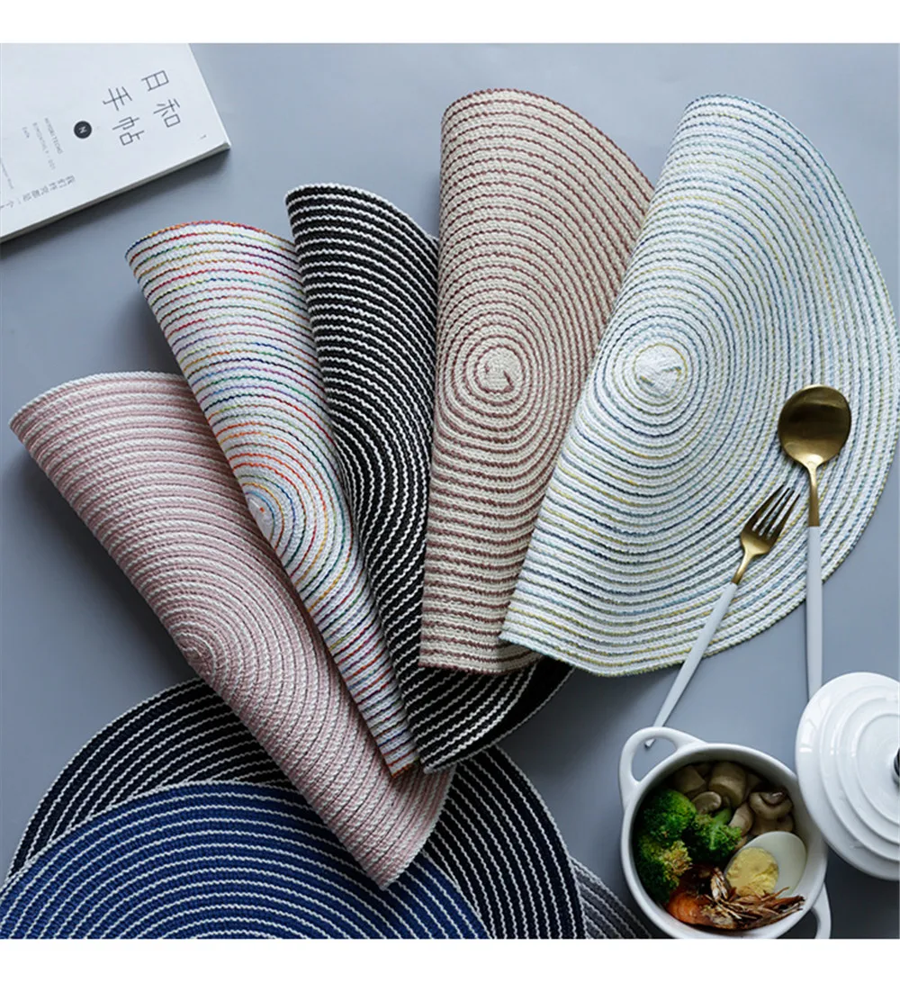 Ins Cotton Insulation Mat Pad Nordic Pastoral Round Heat-insulated Bowl Placemat Hexagon Mats Pads Home Decor Desktop Tableware