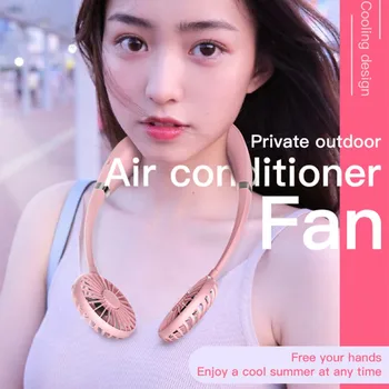 

Mini- USB Portable Fan Neck Fan Neckband With Rechargeable Battery Small Desk Fans Handheld Air Cooler Conditioner For Room